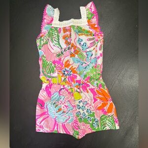 🆕🌸Lilly Pulitzer for Target🌸Girls Romper in Bright Floral Summer Size 4T